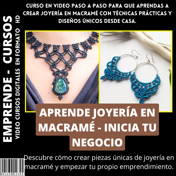 APRENDE JOYERÍA EN MACRAMÉ - INICIA TU NEGOCIO + BONUS DE OBSEQUIO