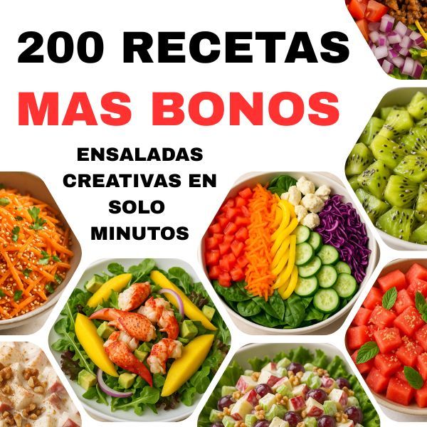 200 RECETAS DE ENSALADAS + 3 REGALOS
