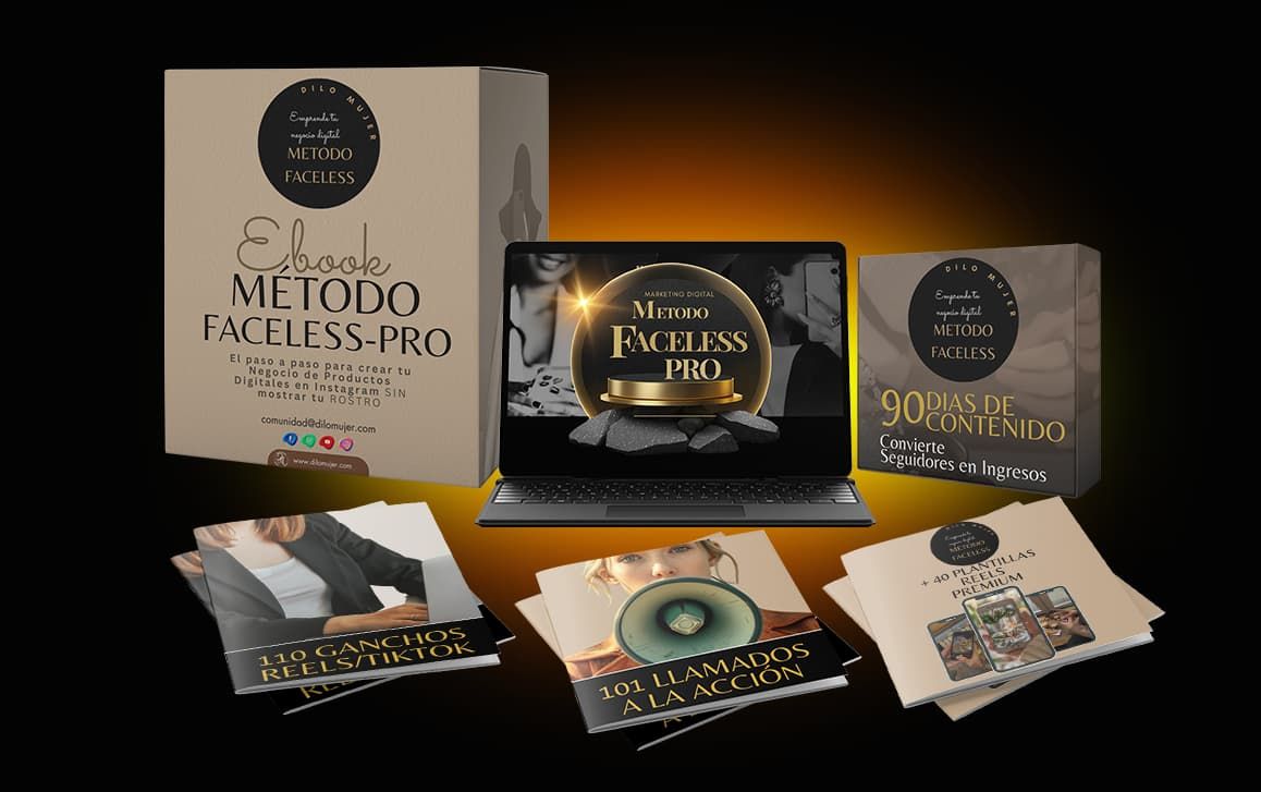 Mega Pack Método Faceless Pro- Vende sin mostrar tu rostro