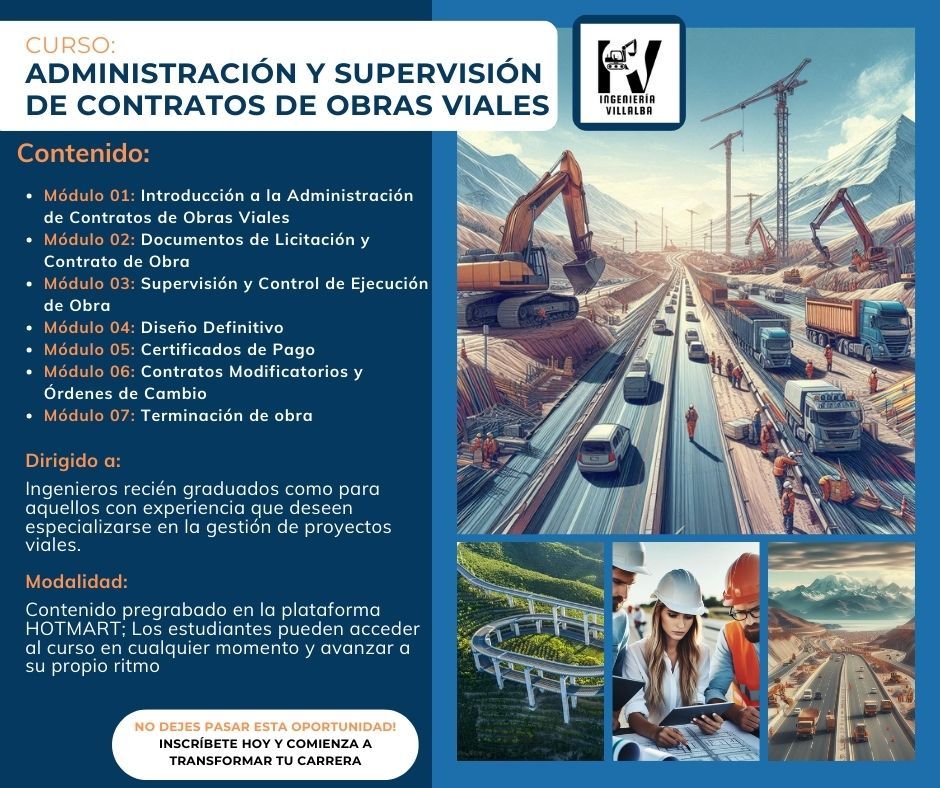 ADMINISTRACIÓN Y SUPERVISIÓN DE CONTRATOS DE OBRAS VIALES
