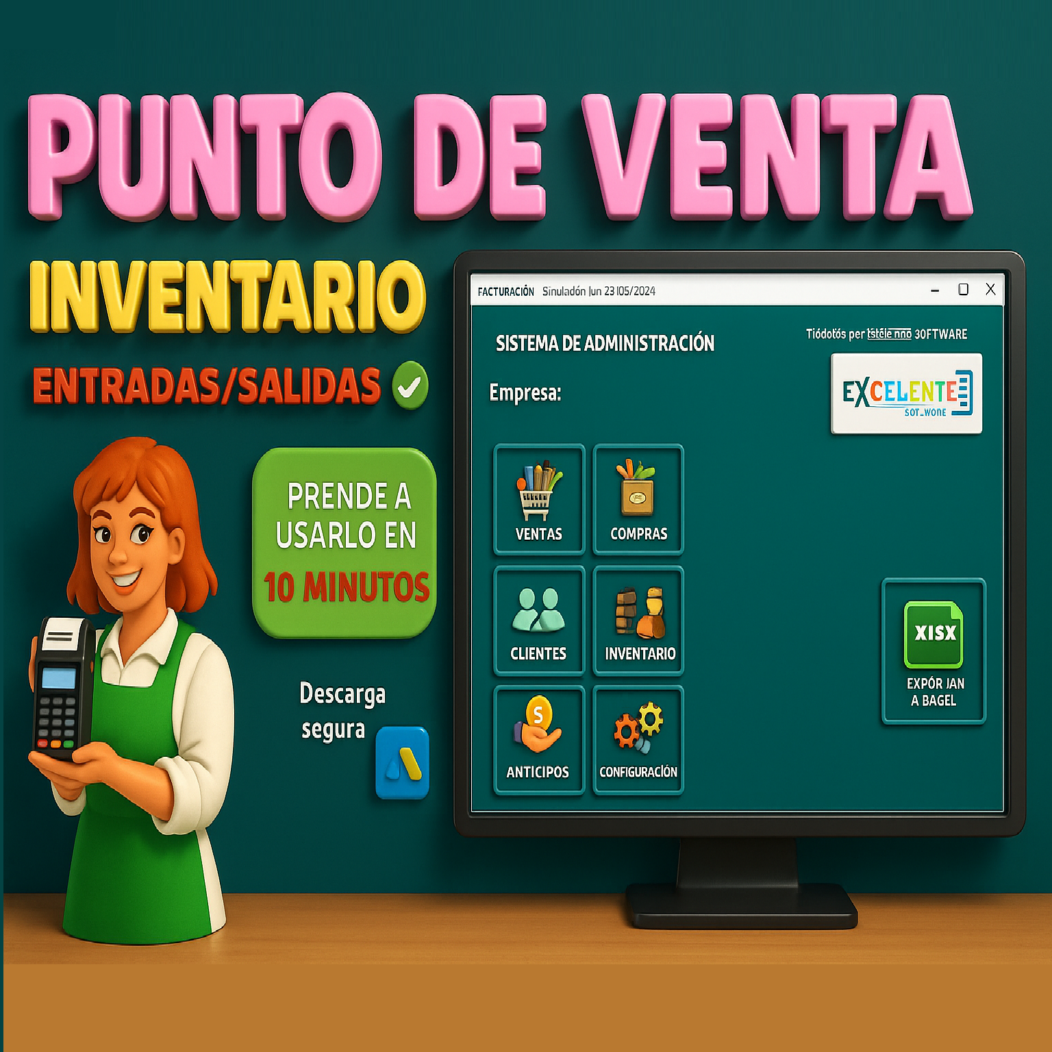 Sistema de Facturacion e Inventario Excel Ente, El mejor Punto de Ventas en Excel.