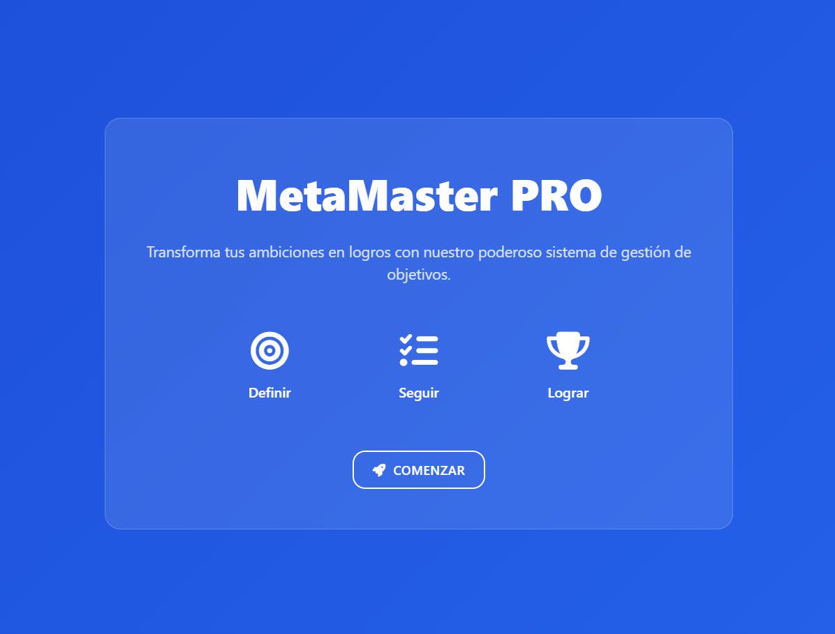 MetaMaster – Logra Tus Metas para Siempre: Gestor Metas Digital con Planes de Acción Automáticos y Dashboard de Progreso