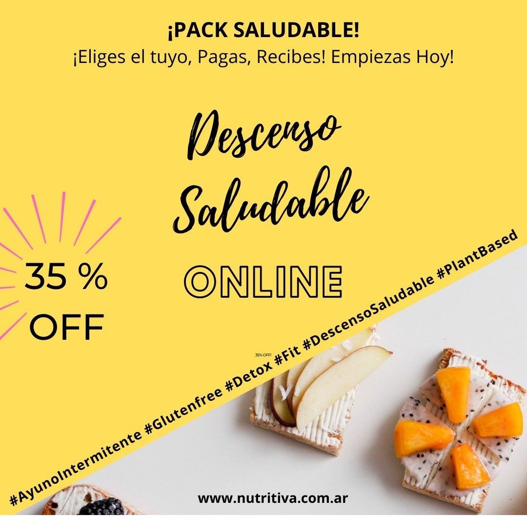 Nutri Pack! Descenso de peso Saludable. Acompañamiento 1:1