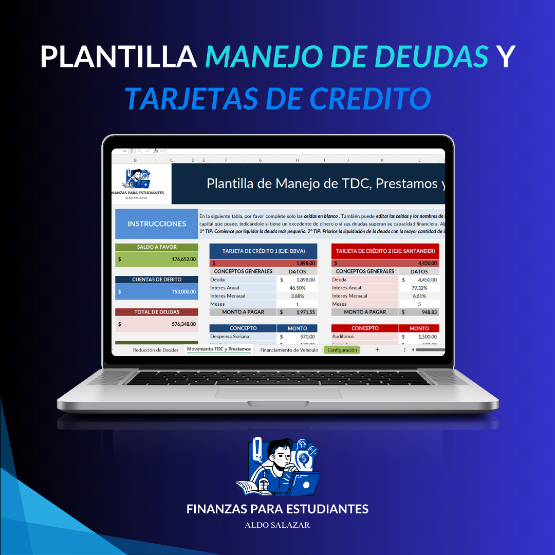 Plantilla para el Manejo de Deudas y Tarjetas de Crédito