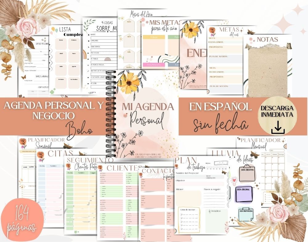 Agenda Imprimible: Organiza tu Éxito al Estilo Boho