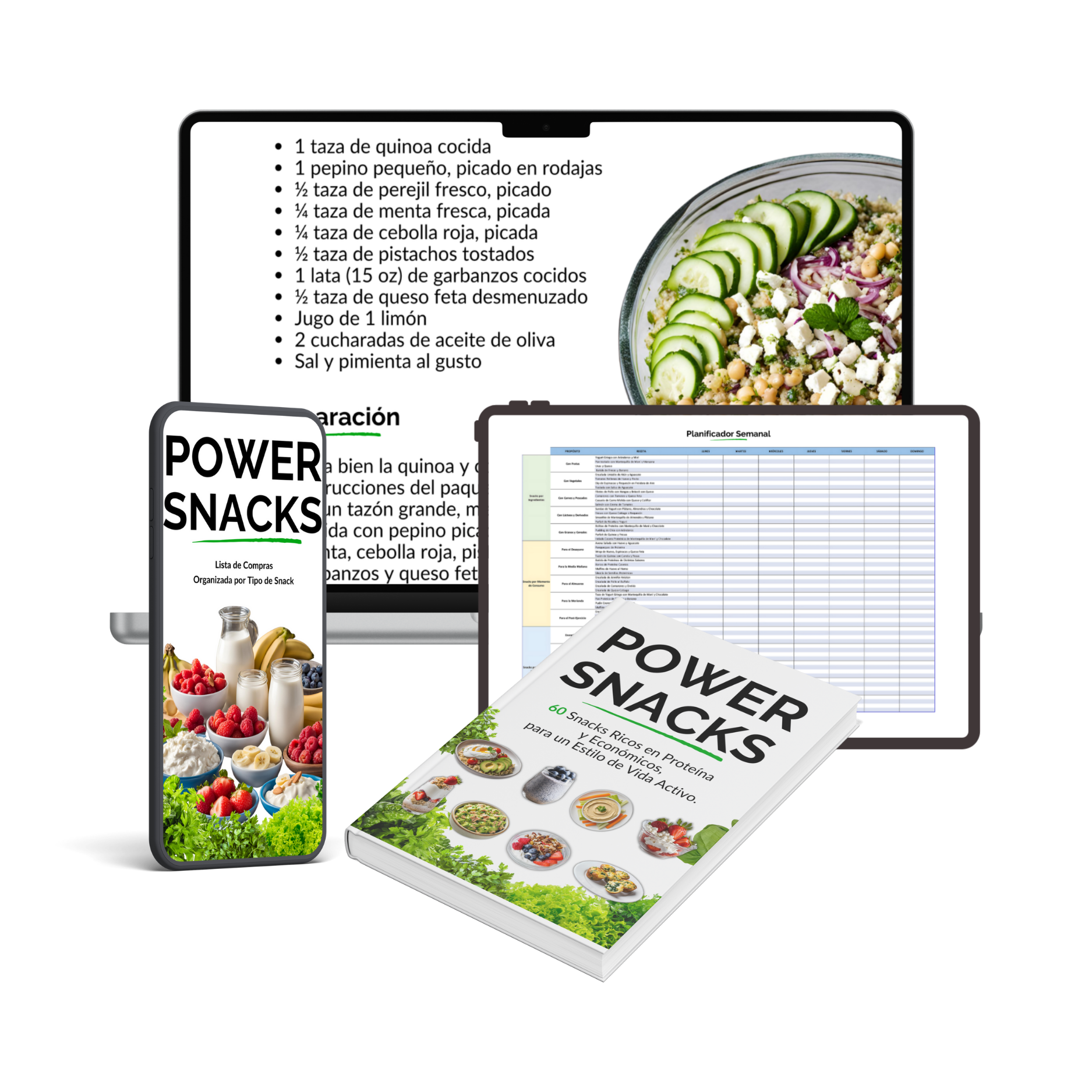 POWER SNACKS: 60 Snacks Ricos en Proteína, para un Estilo de Vida Activo.
