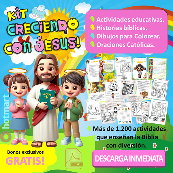 Creciendo con Jesús: Kit de Actividades Bíblicas para Niños Católicos