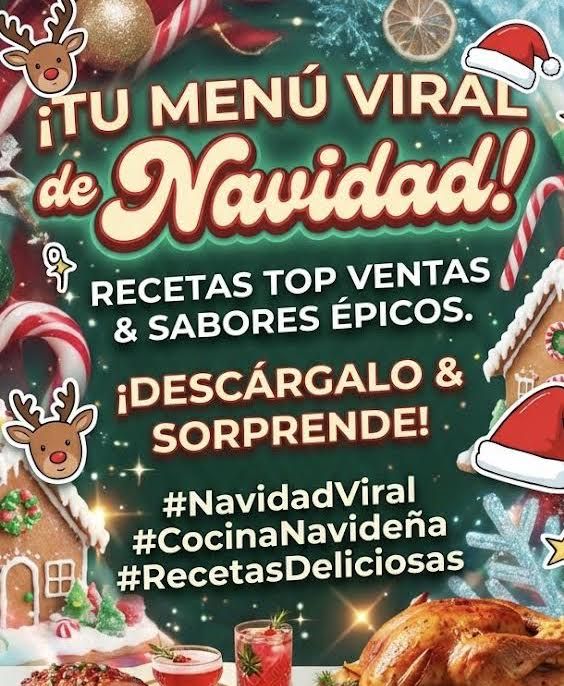 ???? Menú Navideño 2025 COMPLETO | 50 Recetas + 5 Bonos 14,99€