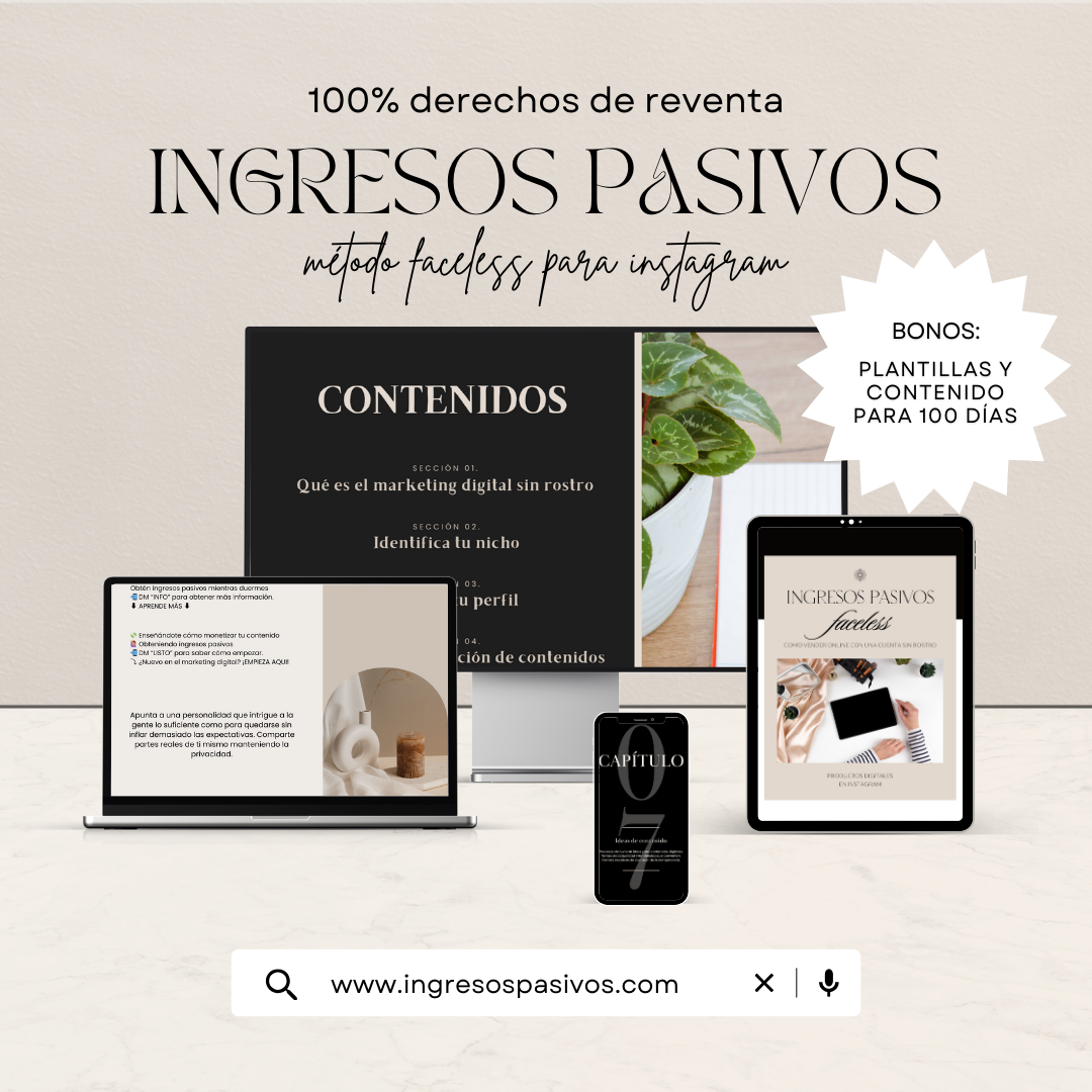 Ebook Ingresos Pasivos en español: generar ingresos pasivos en Instagram con derechos de reventa