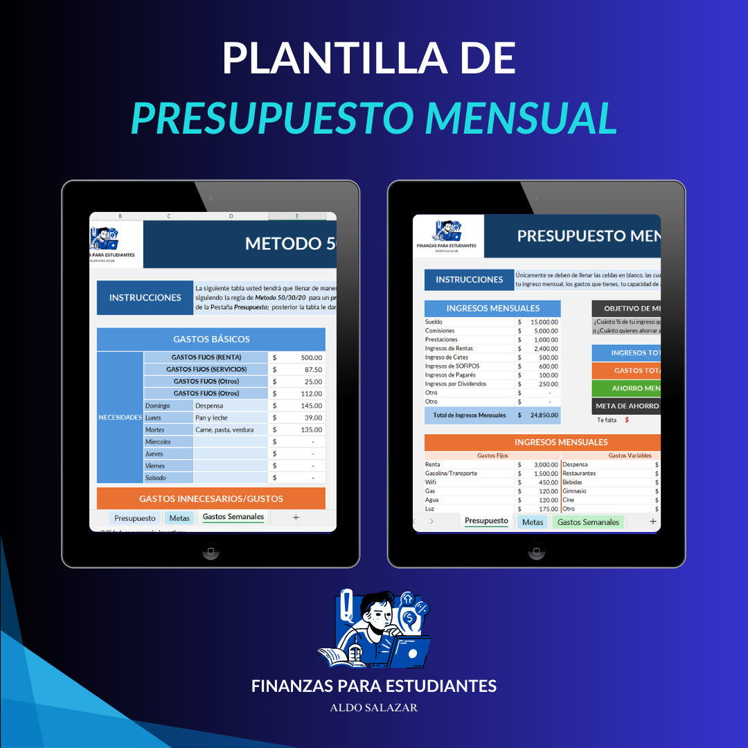 Plantilla de Presupuesto Mensual y Registro de Gastos Semanales