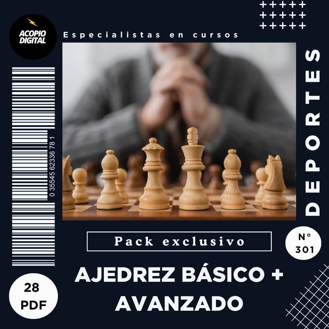 Curso Digital de Ajedrez Básico + Avanzado | 28 ebooks en PDF