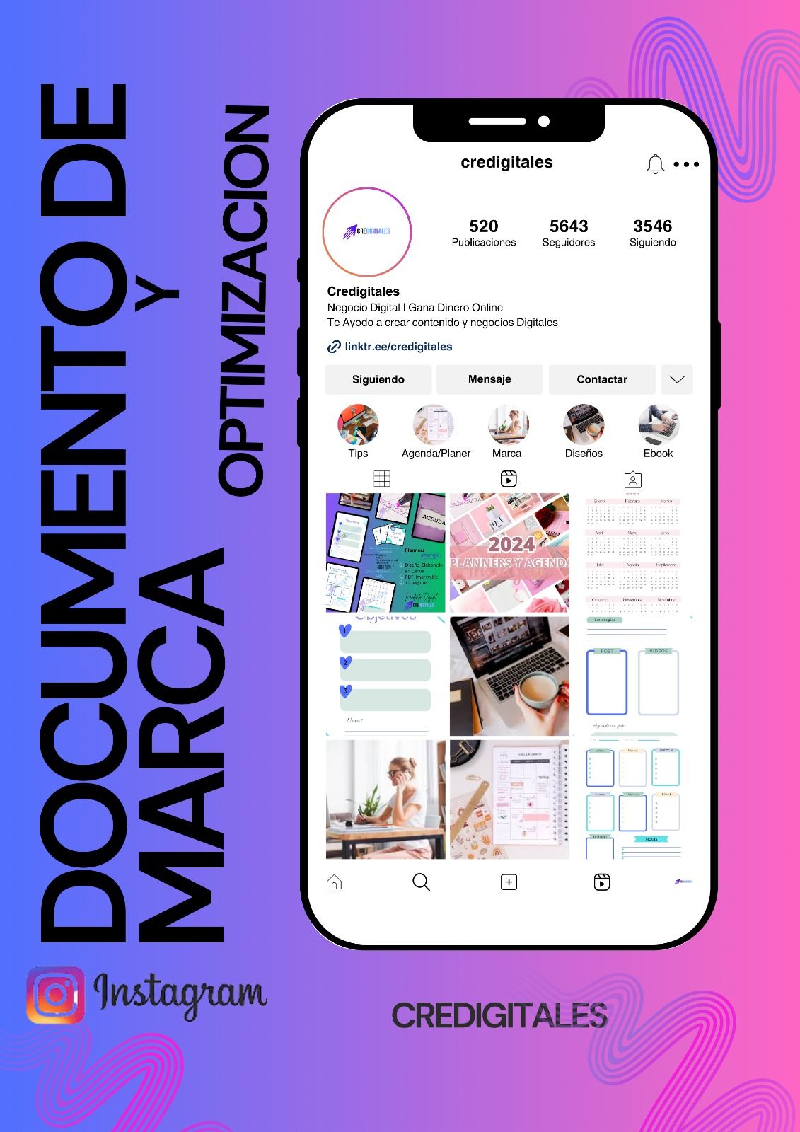 Ebook sobre el Documento de Marca y Optimizacion de Instagram