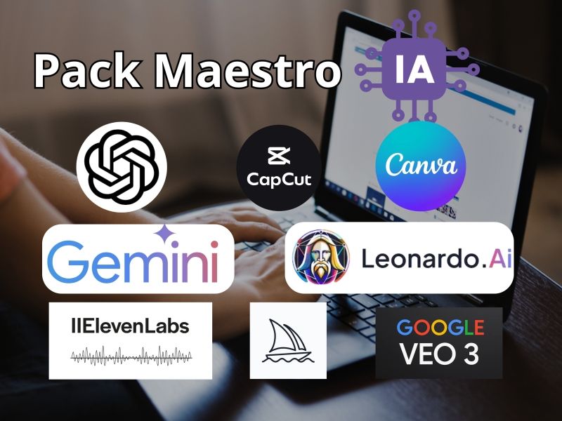 Pack Maestro IA: Domina 8 Herramientas de Inteligencia Artificial para Crear, Diseñar y Ganar Dinero