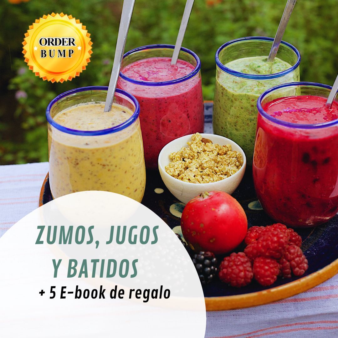 Zumos, jugos y batidos + 5 E-book de regalo