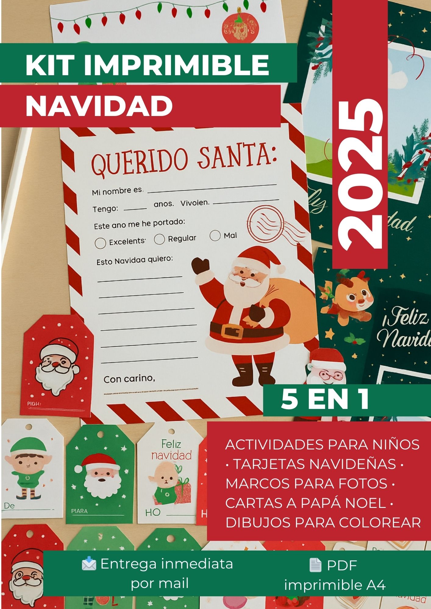 ????✨ KIT NAVIDEÑO IMPRIMIBLE 5 EN 1 – EDICIÓN 2025 ✨????