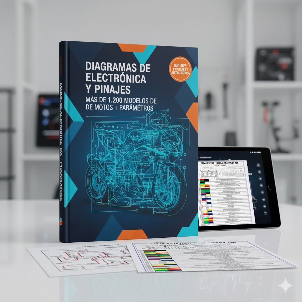 Manual para motos honda,yamaha,kawasaki +1200 Manuales, Pinajes y Diagramas Eléctricos